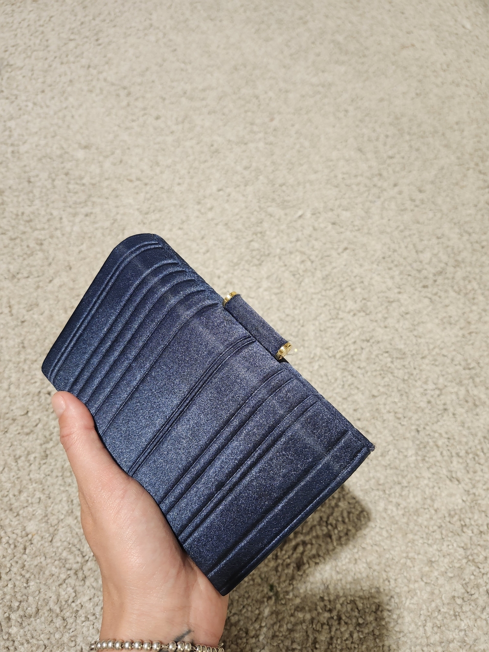 Derek Lam x Estée Lauder Limited Edition Navy Satin Evening Clutch